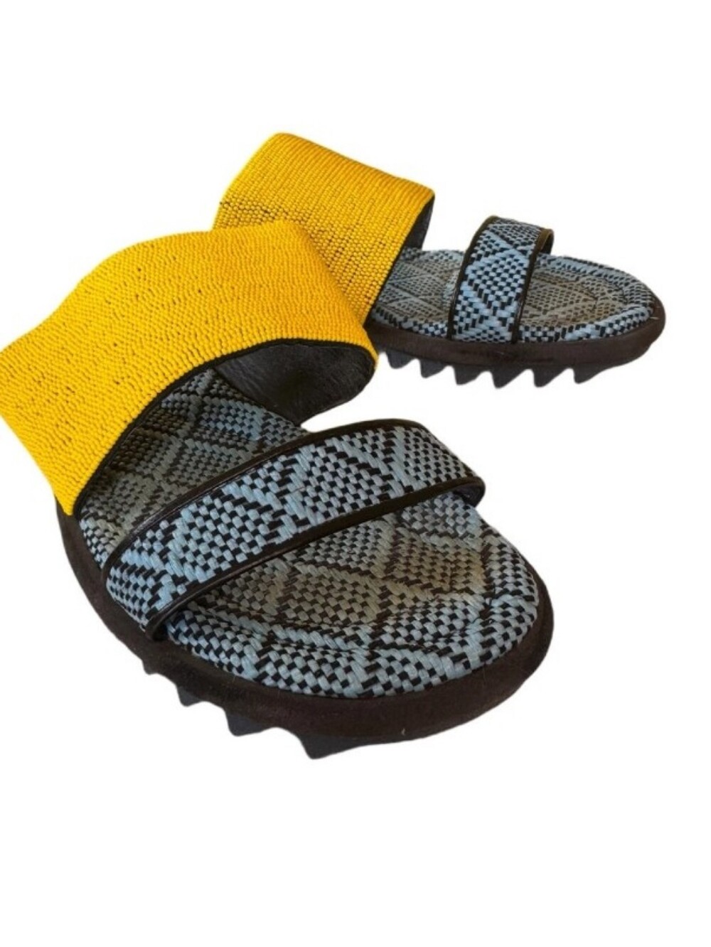 Dries Van Noten Beaded Sandal Shoe Womens 9 Vibram Sole Anthropologie